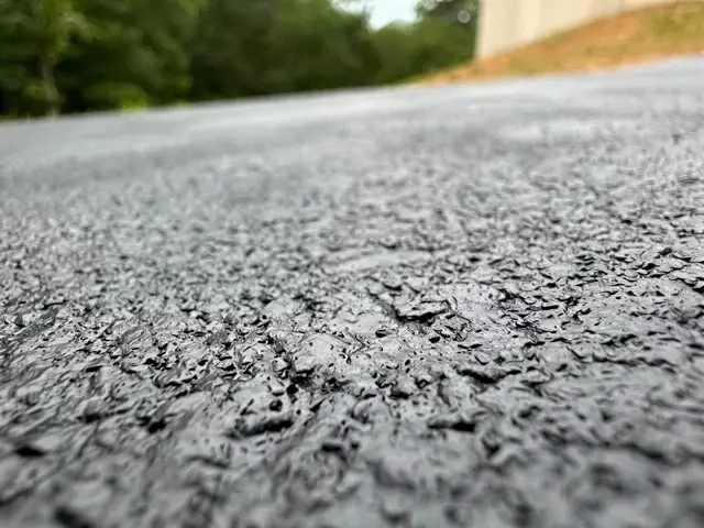 Close-up of a coarse asphalt surface